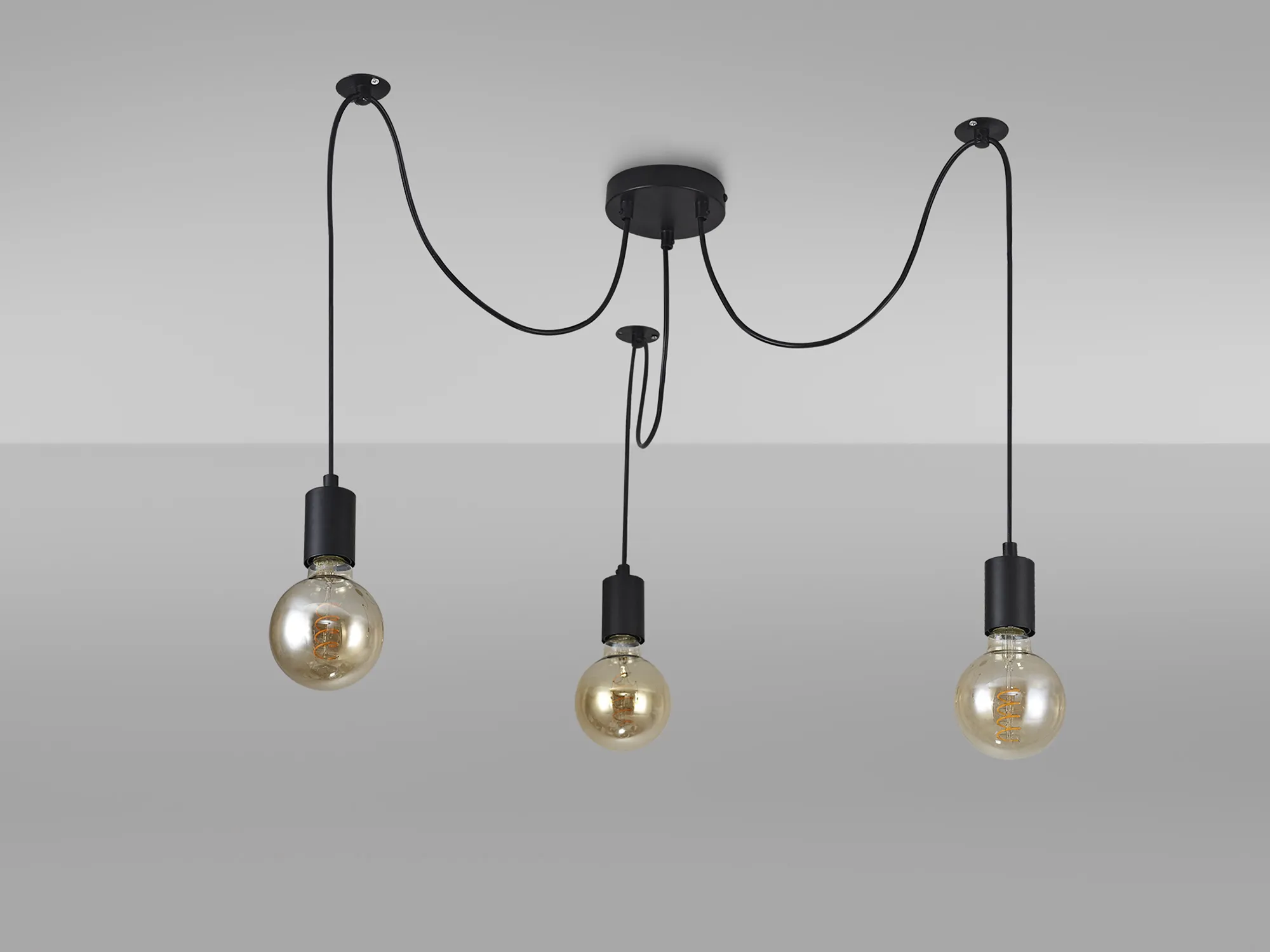 Dreifa 2m Spider/Multiple Pendant, 3 x E27, Black D0630  Deco Dreifa Pendant